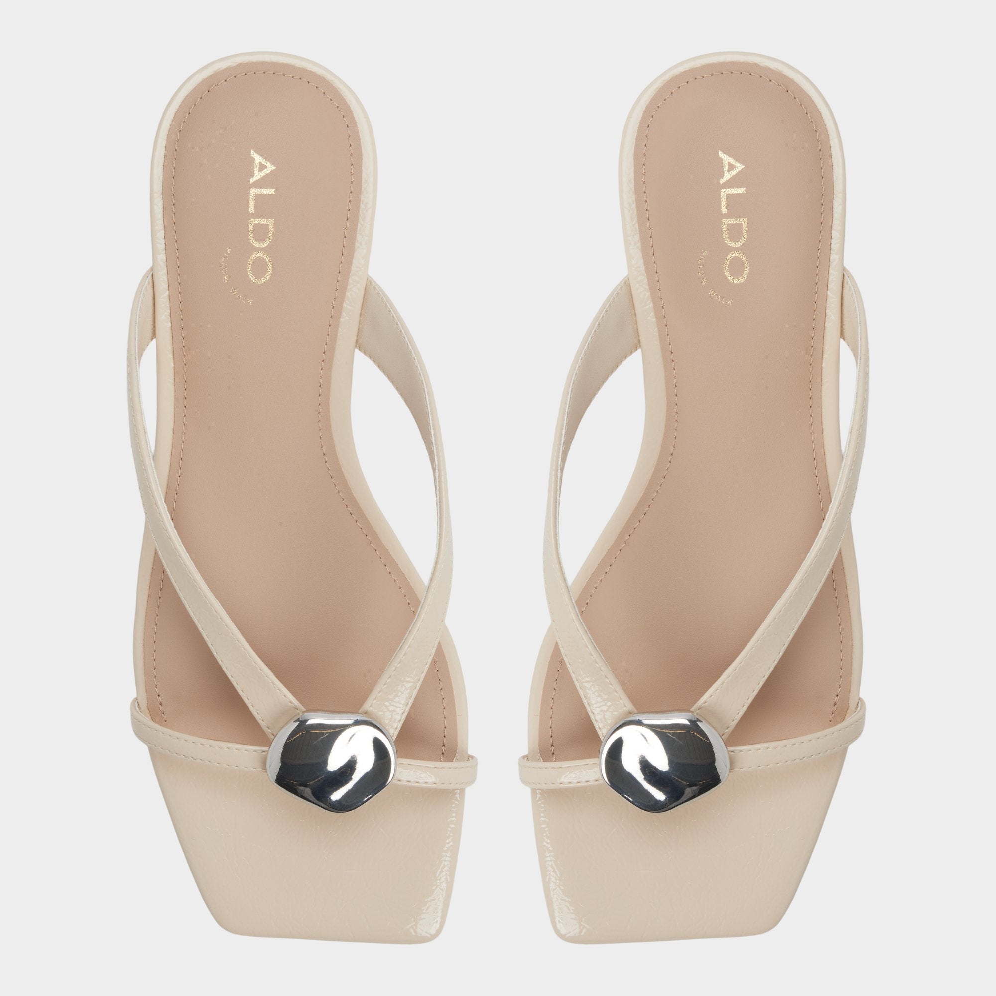 ALDO Iliria tongs plates beige cuir