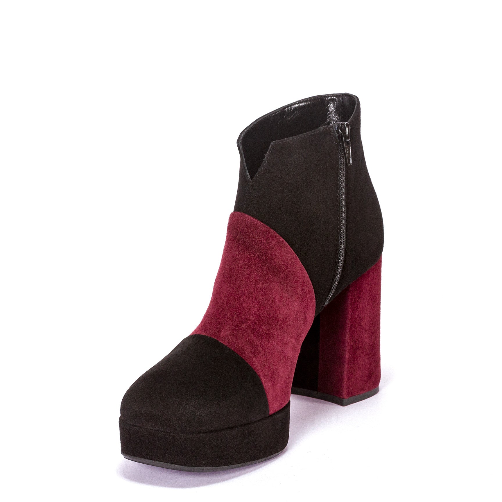 ELATA 90916 bottine daim noir bordeaux pointure 36