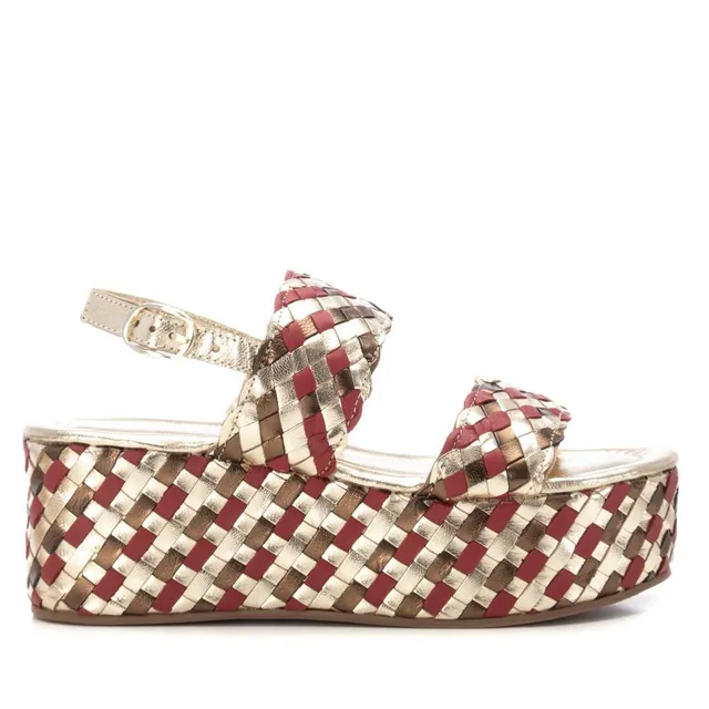 Carmela 16223207 sandale femme cuir bordeaux compensée