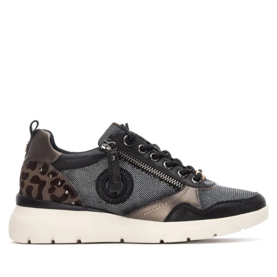 Carmela 16251303 baskets cuir noir zip et lacets