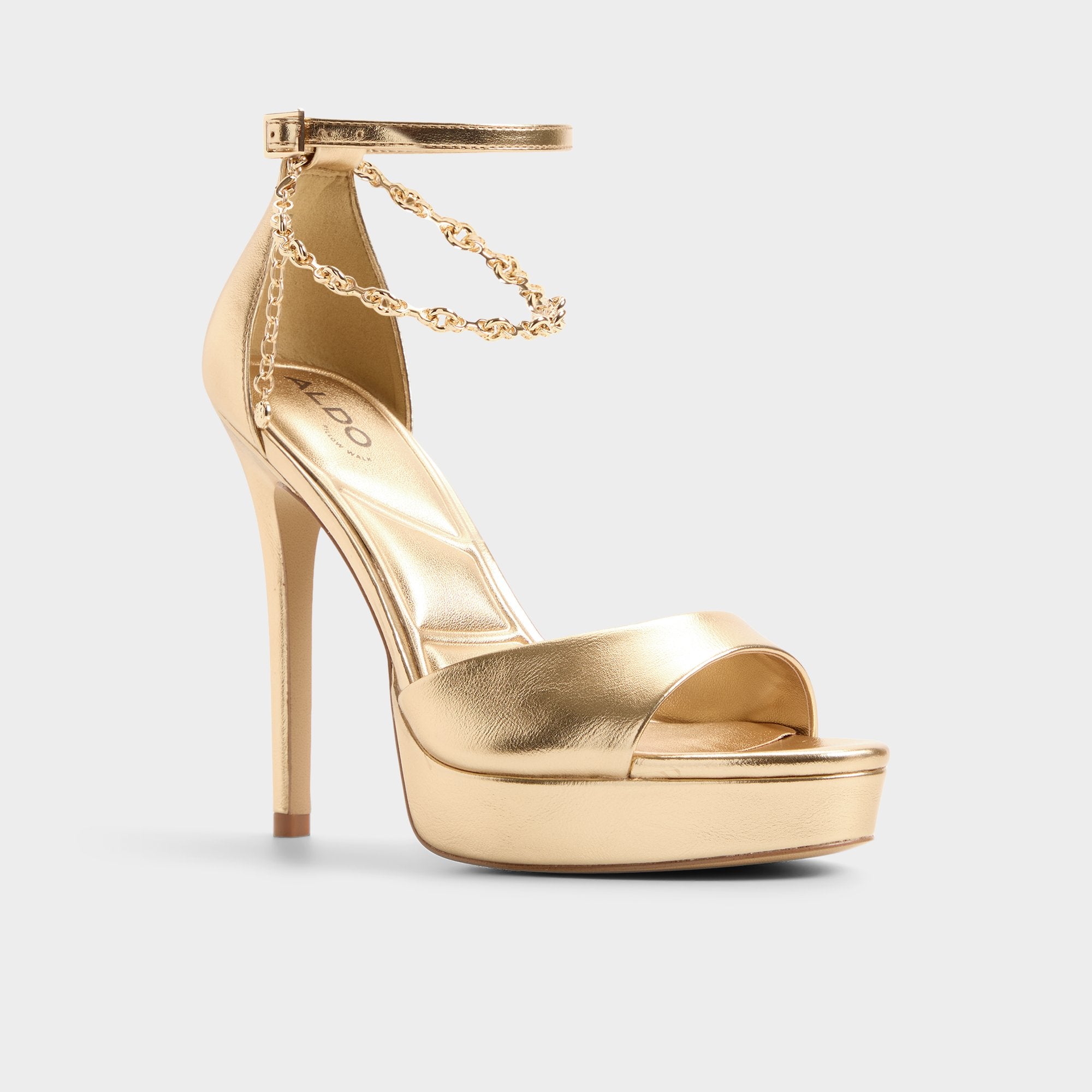 ALDO Afumeth sandales talon doré brillant