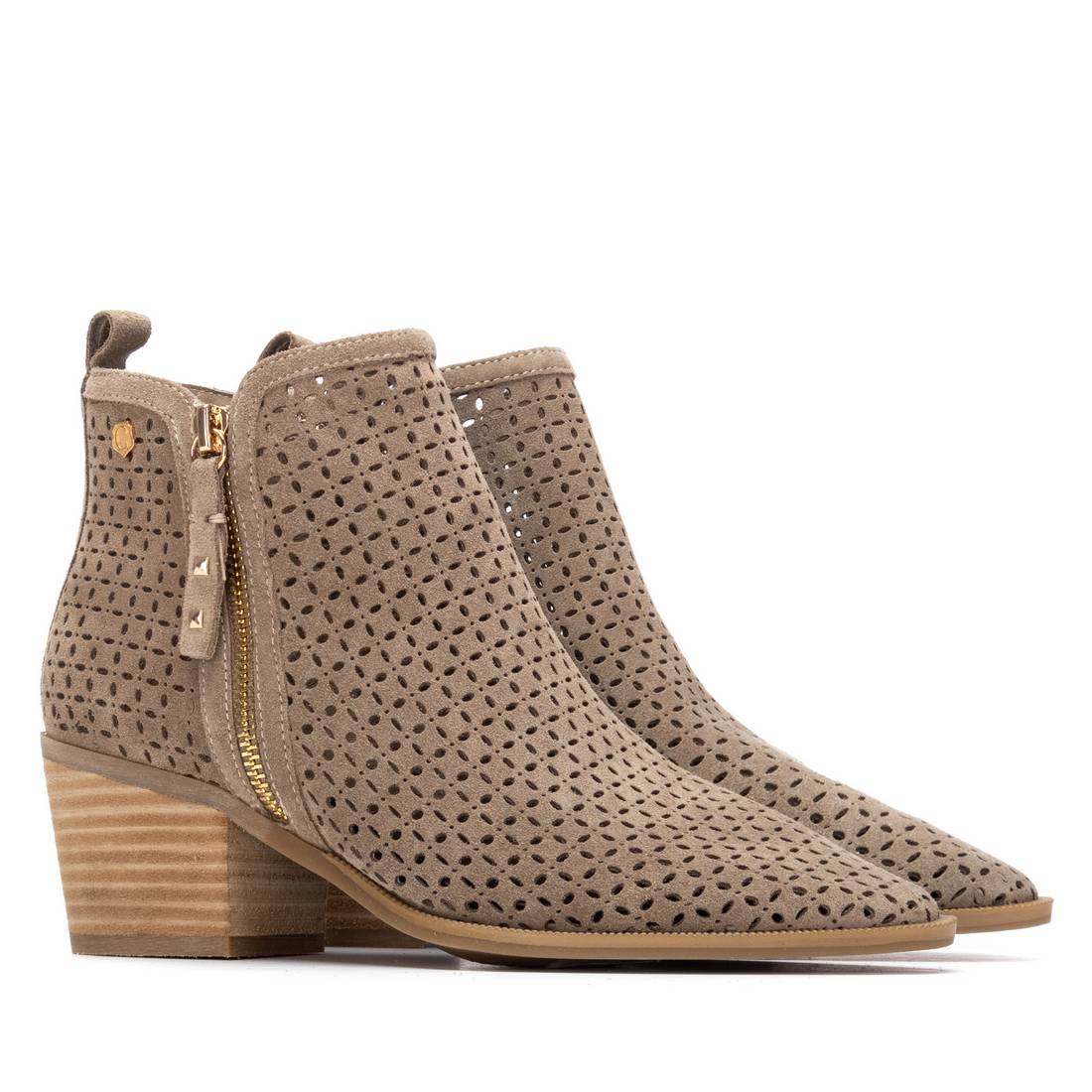 Carmela 16314901 bottine taupe cuir véritable talon 6 cm