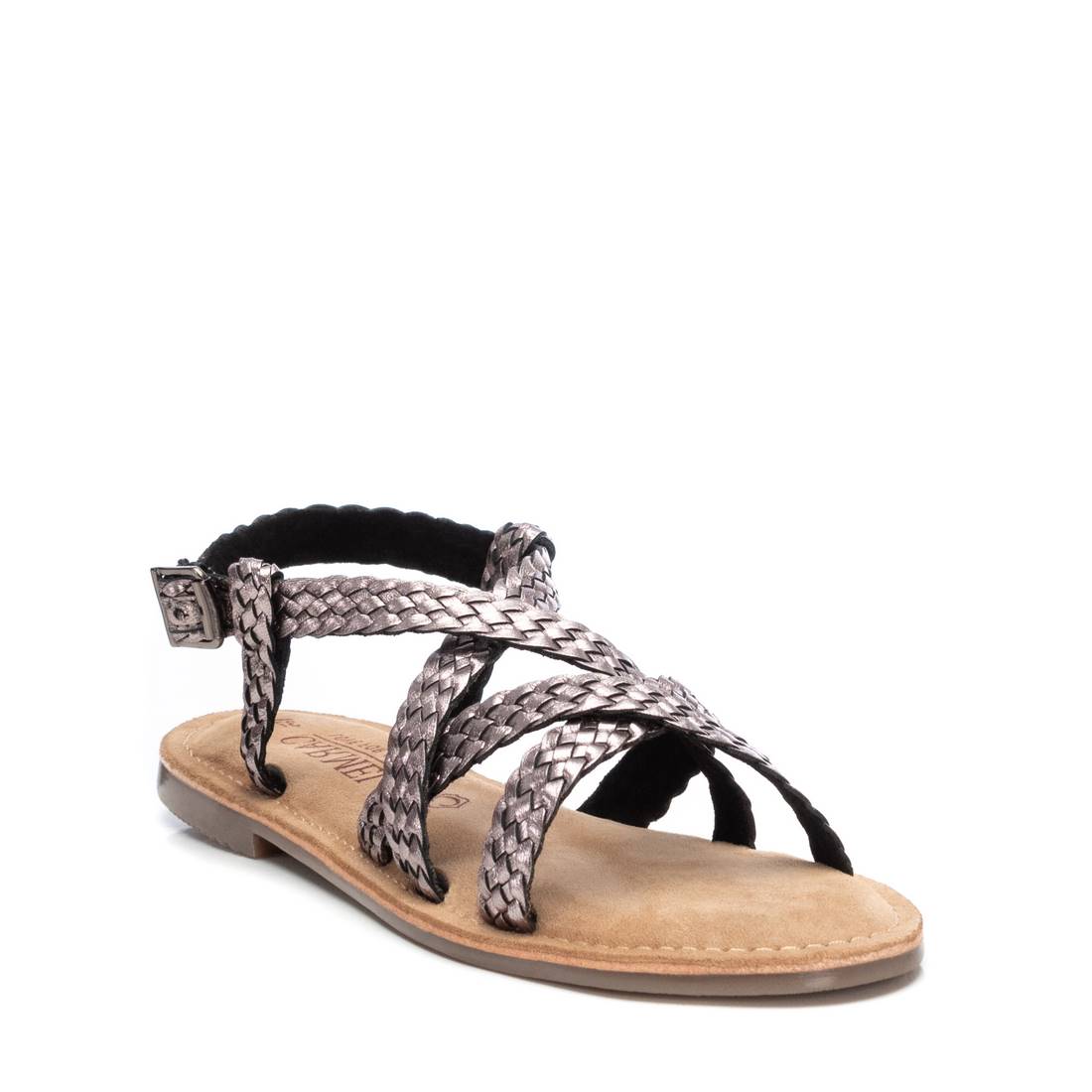 Carmela 16164802 sandales cuir gris plates