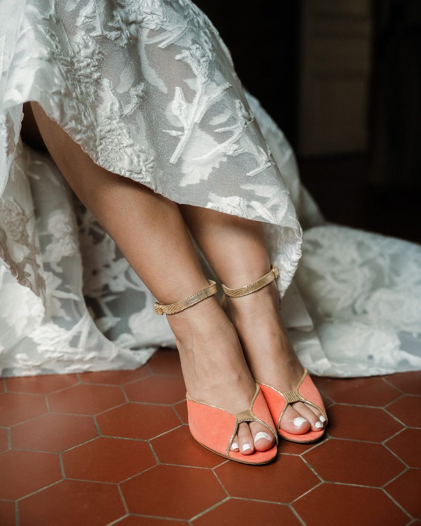 Dessine Moi Un Soulier Charlotte sandale velours corail bronze