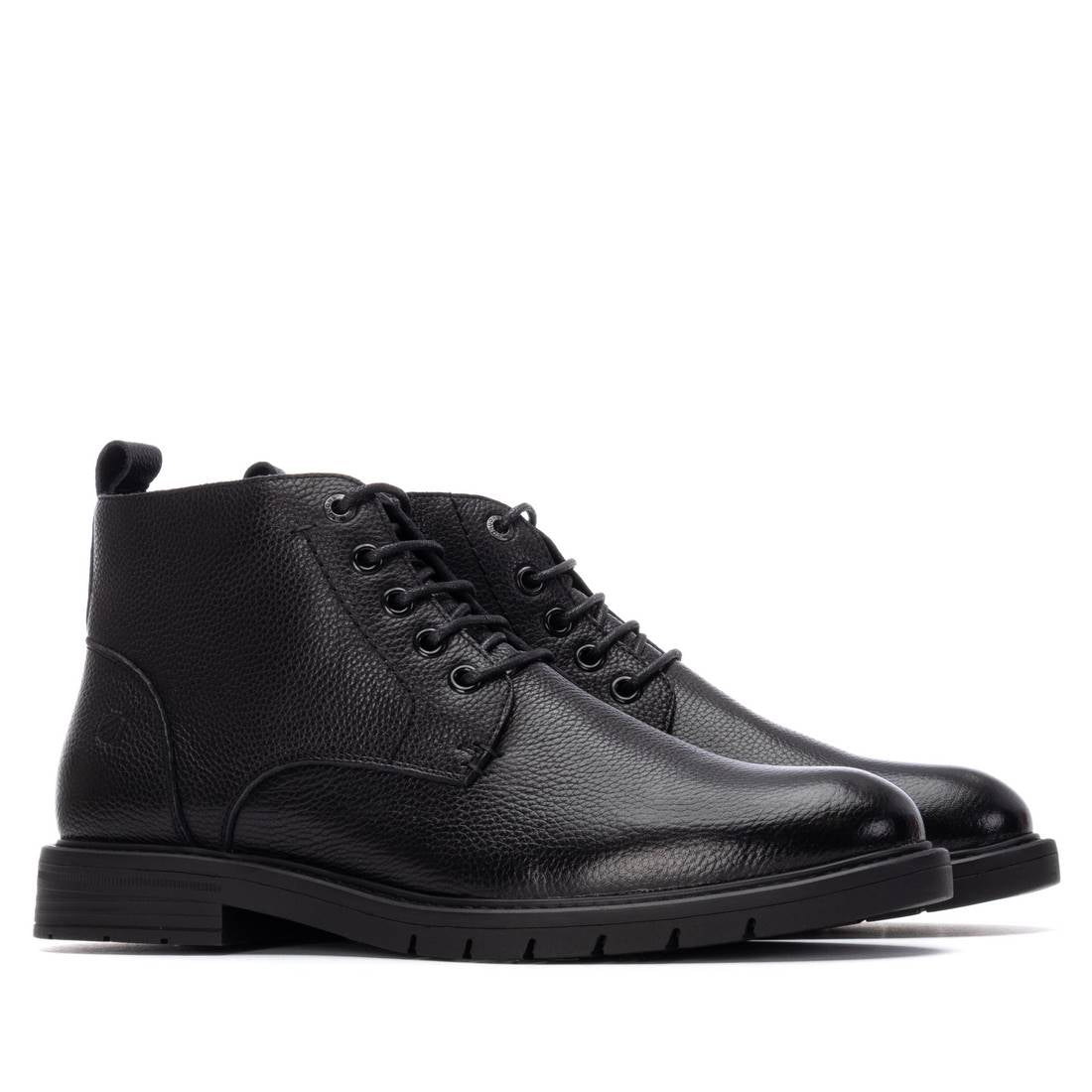 Carmela 16267502 bottine homme cuir noir plat