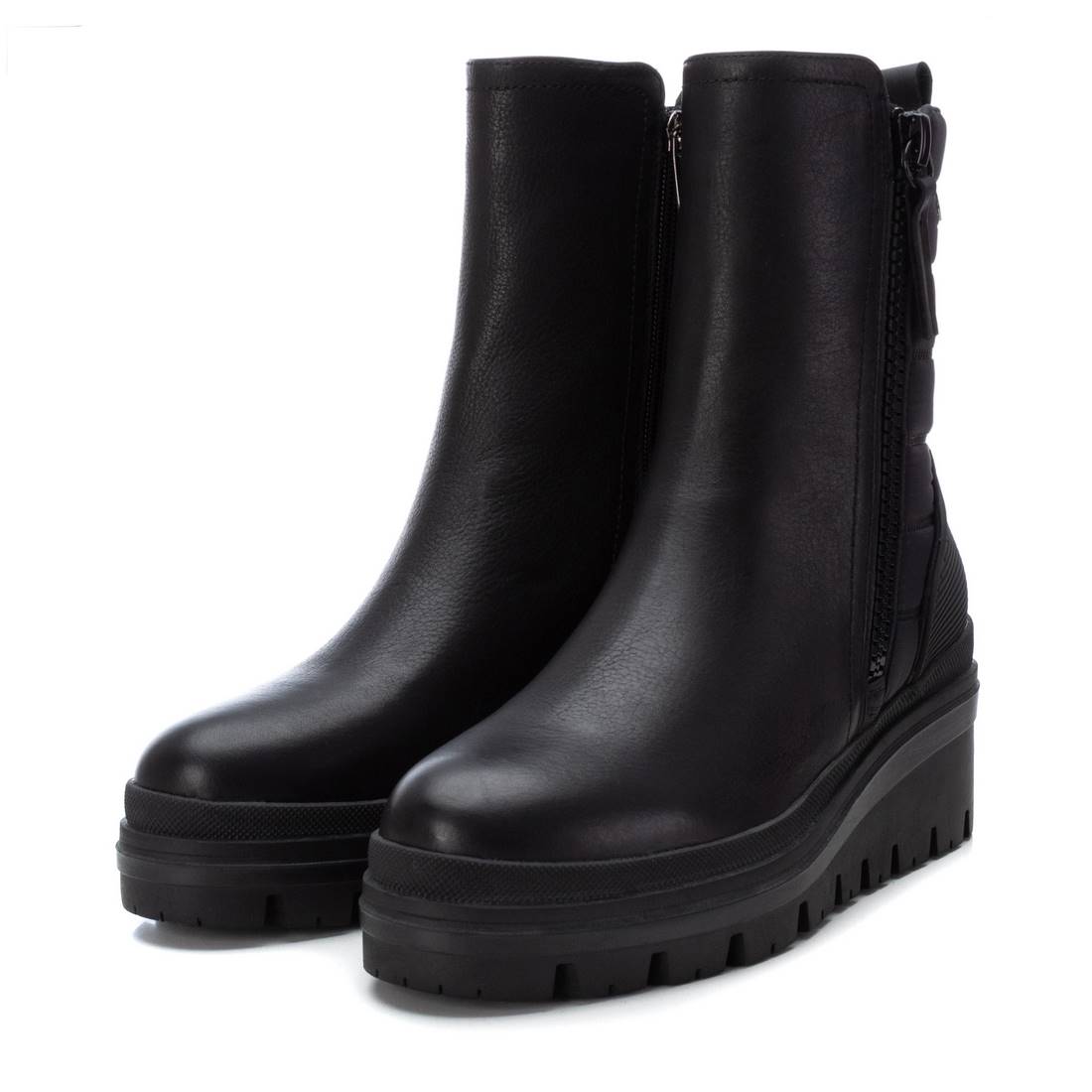 Carmela 16031101 bottine motarde femme noir cuir plate