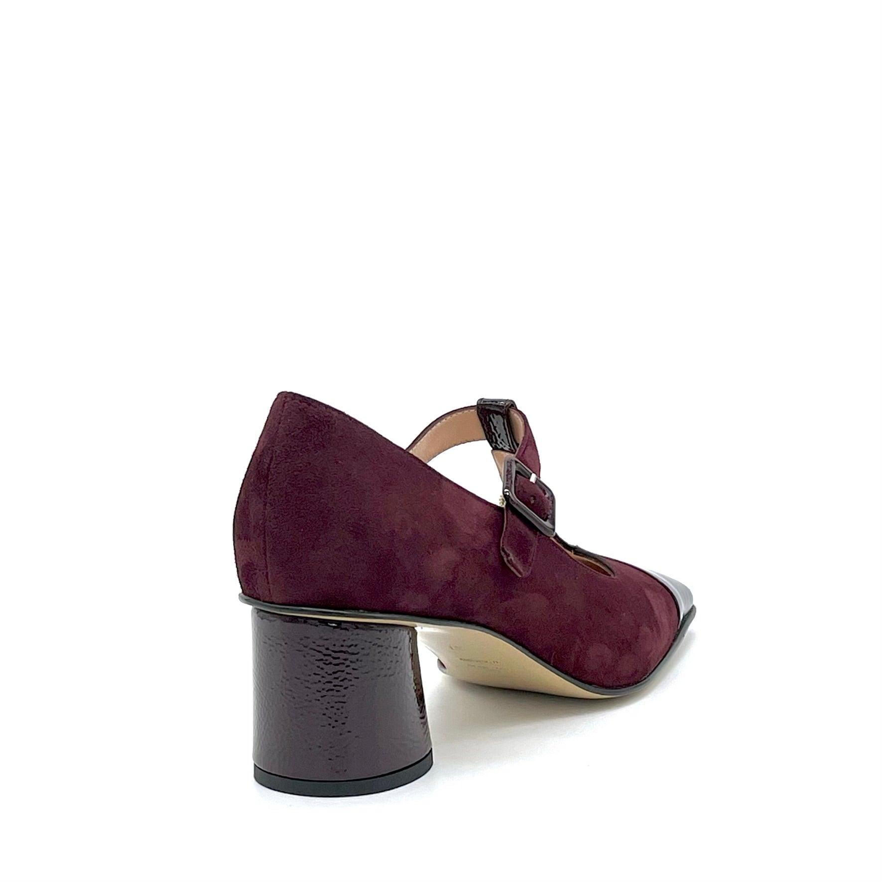 ELATA 54524 escarpins T-bar vernis bordeaux talon 5,5 cm