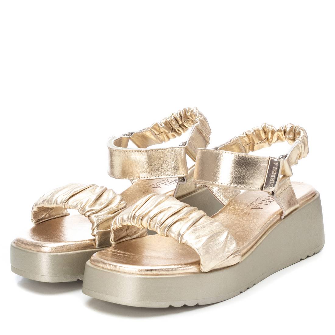 Carmela 16081110 sandales femme doré cuir plat