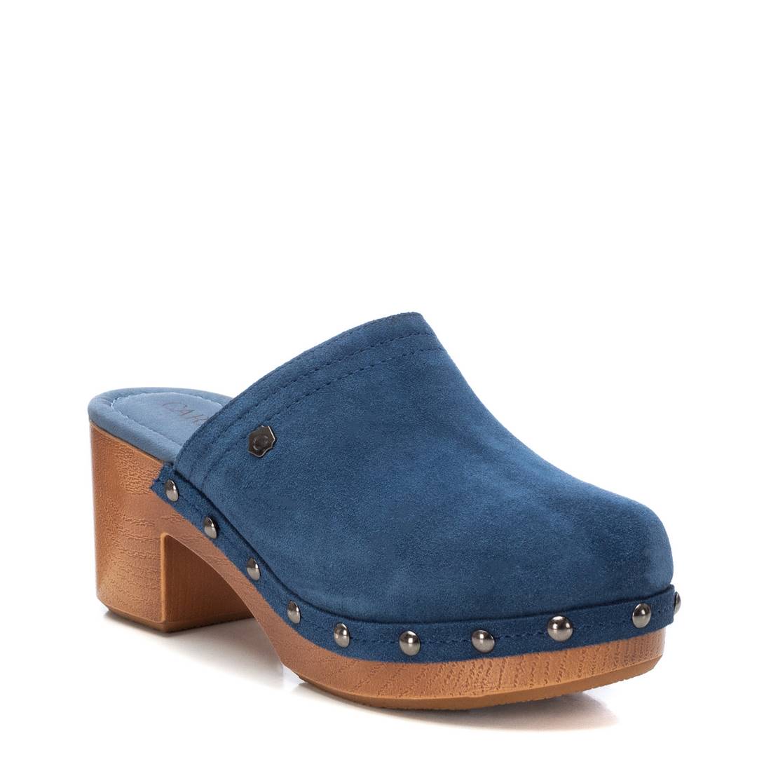Carmela 16046110 sabot bleu cuir talon 7 cm
