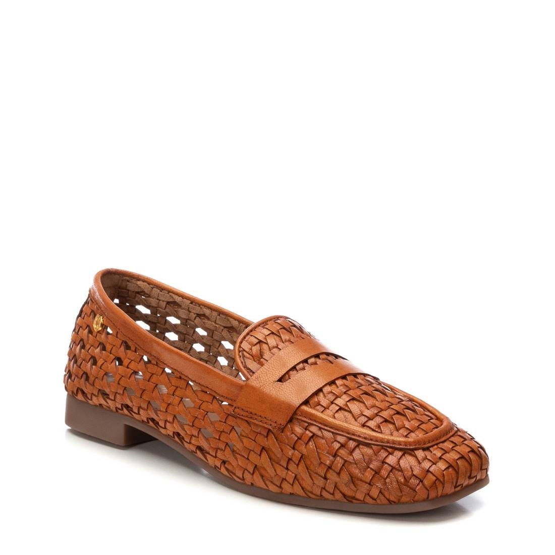 Carmela 16241002 mocassin femme cuir camel tressé