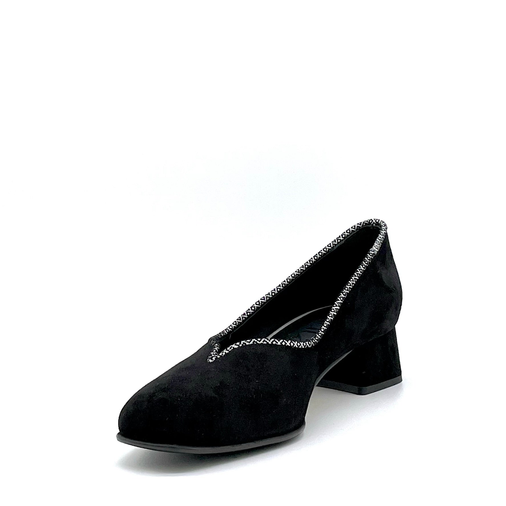 Elata 74708 escarpin suède noir talon 3,5 cm