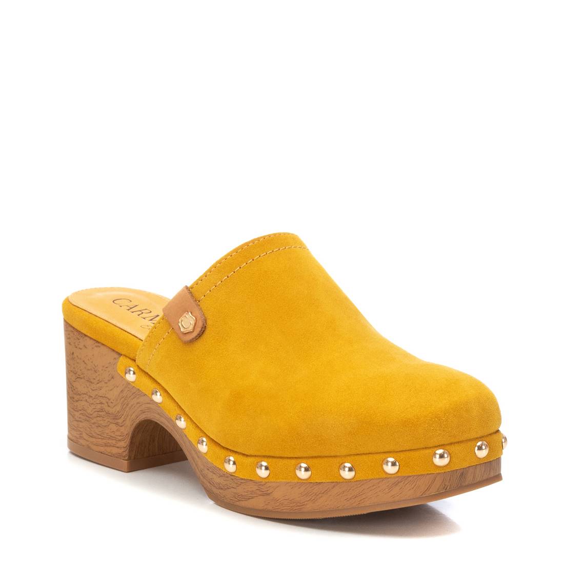 Carmela 16147507 sabots cuir jaune talon 7 cm