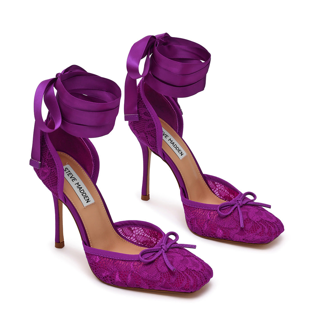 Steve Madden Larina Escarpins Dentelle Violette Talon 10 cm