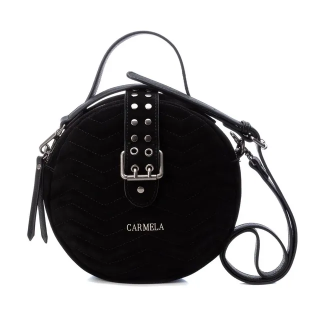 Carmela 18601201 sac rond noir cuir bandoulière
