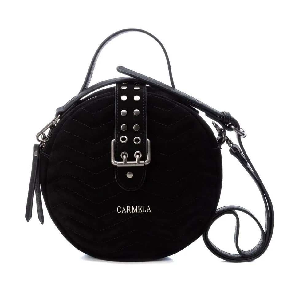 Carmela 18601201 sac rond noir cuir bandoulière
