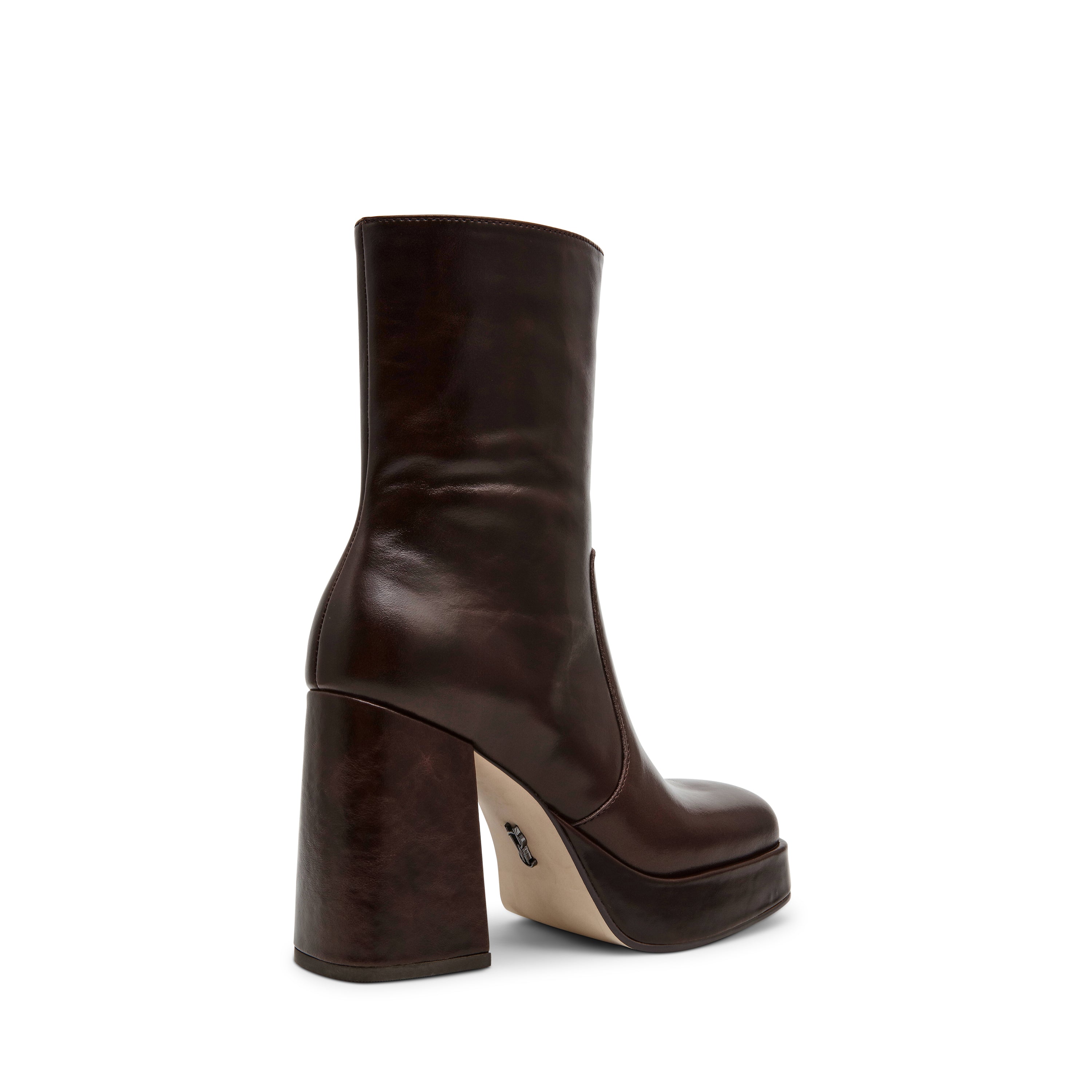 Steve Madden Echos bottine cuir marron talon 8 cm