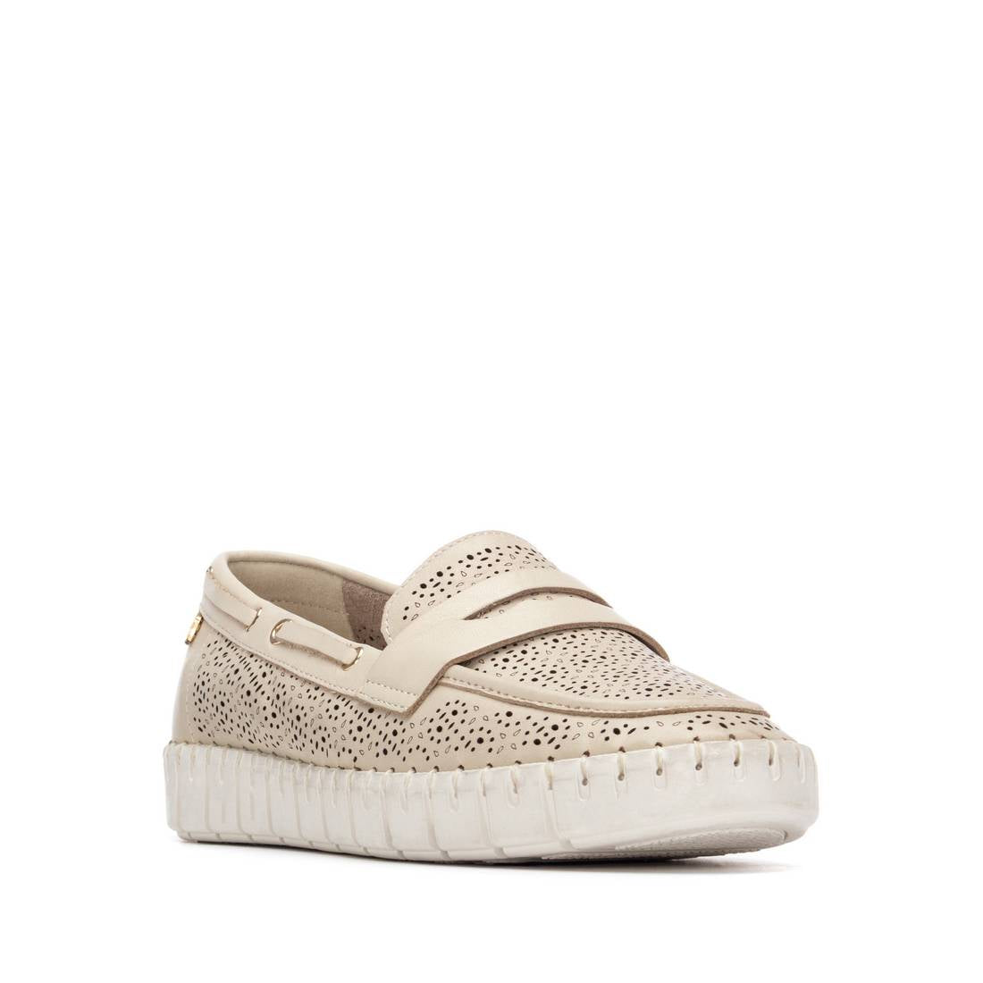 Carmela 16321201 Basket cuir beige ajourée