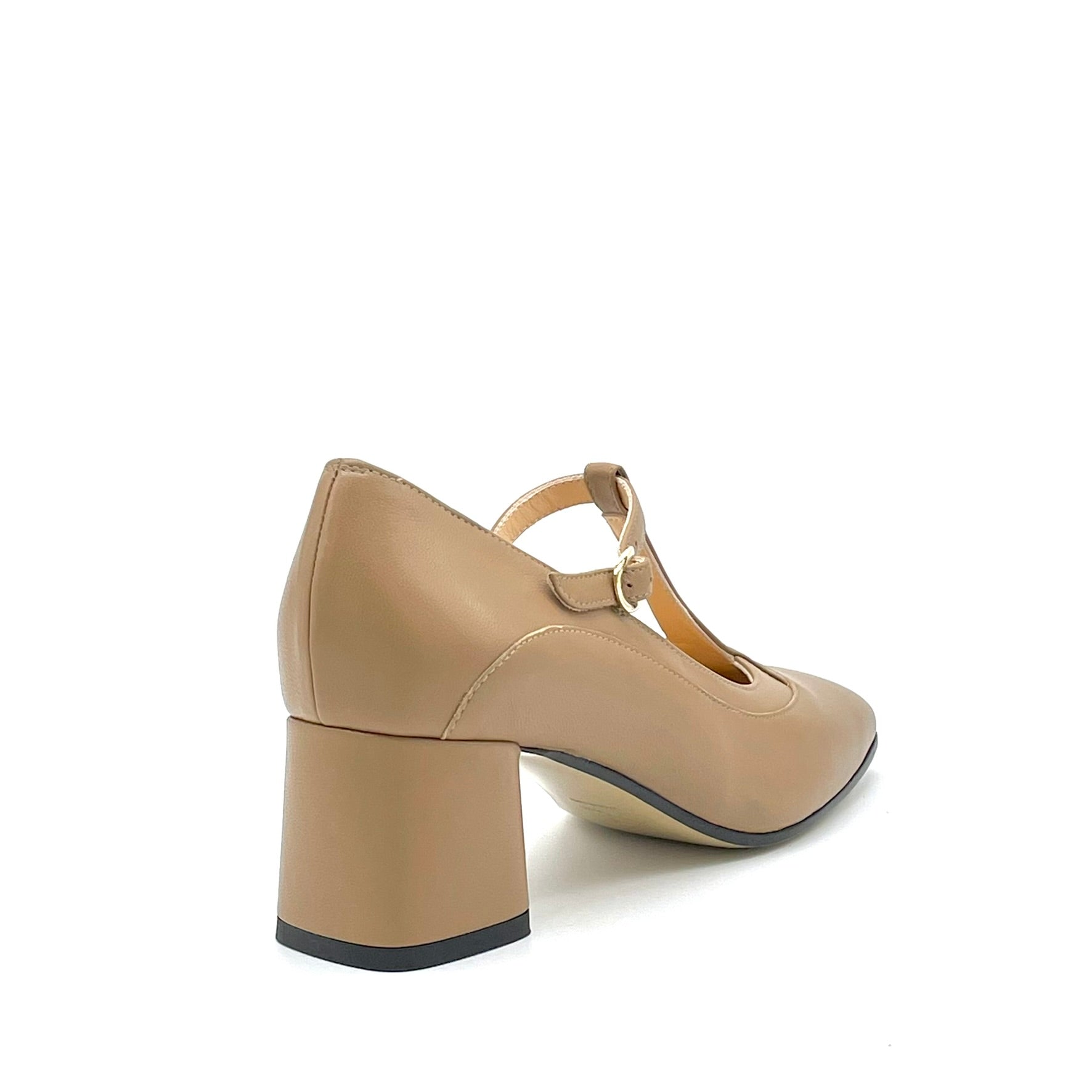 Elata 55519-1 escarpins cuir noisette bride T