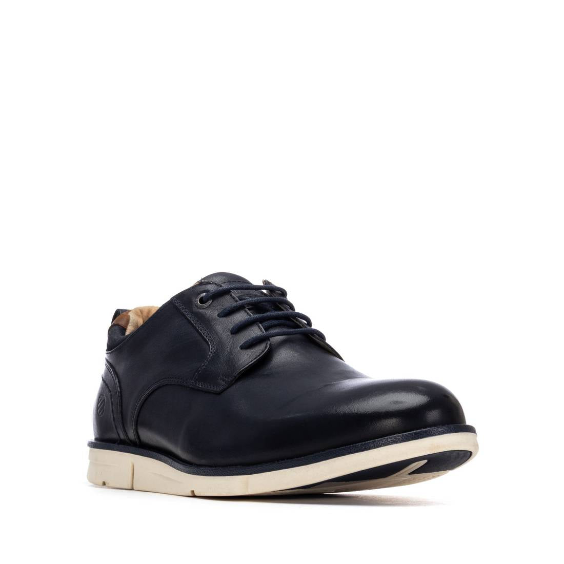 Carmela 16390902 derby homme cuir bleu marine plat