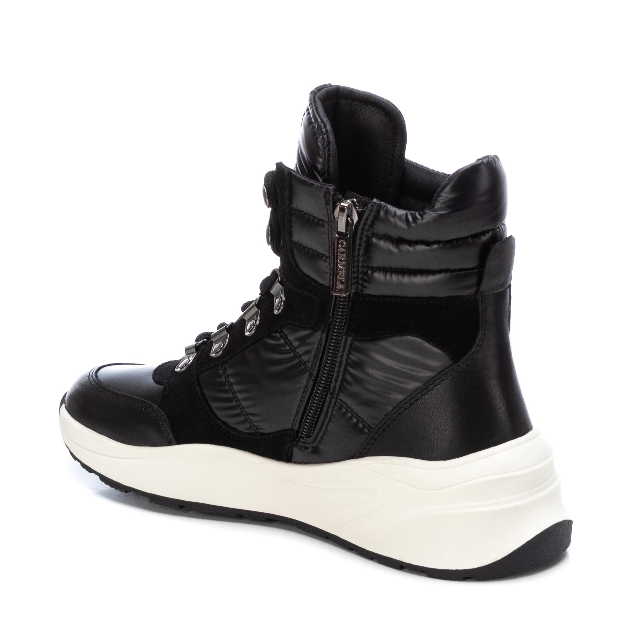 Carmela 16029302 bottine sneaker cuir noir tige haute