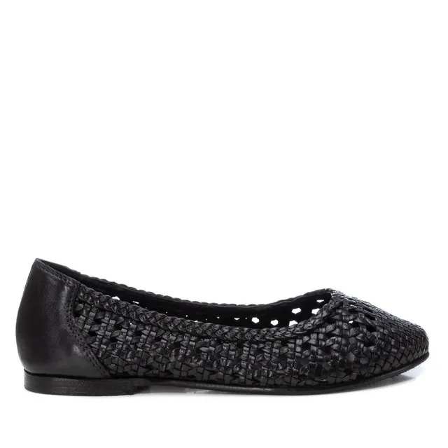 Carmela 16164002 ballerines cuir noir ajouré plat