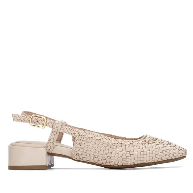 Carmela 16329702 ballerine blanche tressée bride cuir