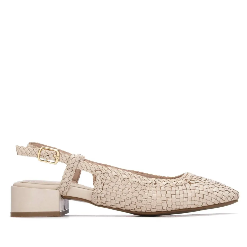 Carmela 16329702 ballerine blanche tressée bride cuir