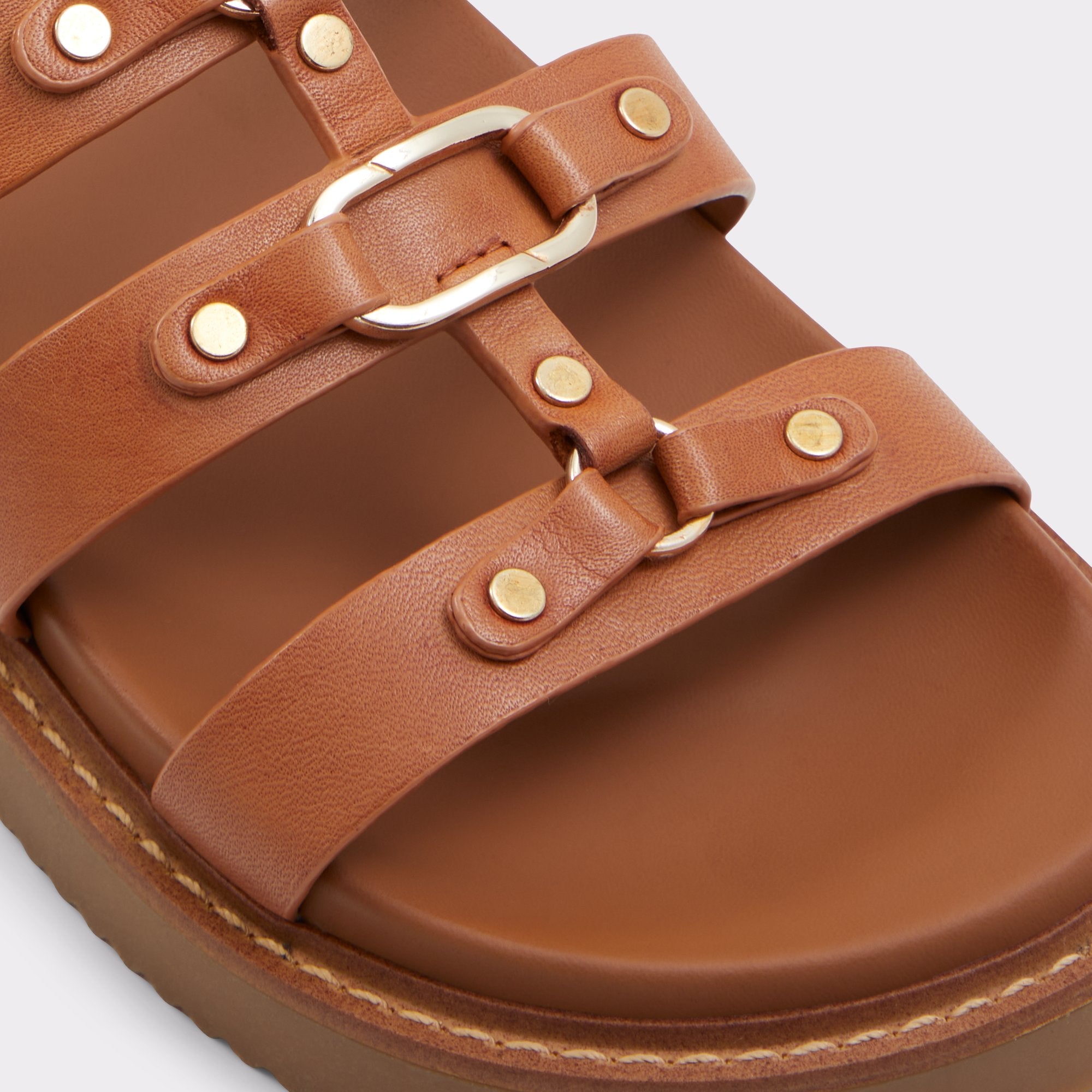 Aldo Mariesoleil sandales plates marron à brides