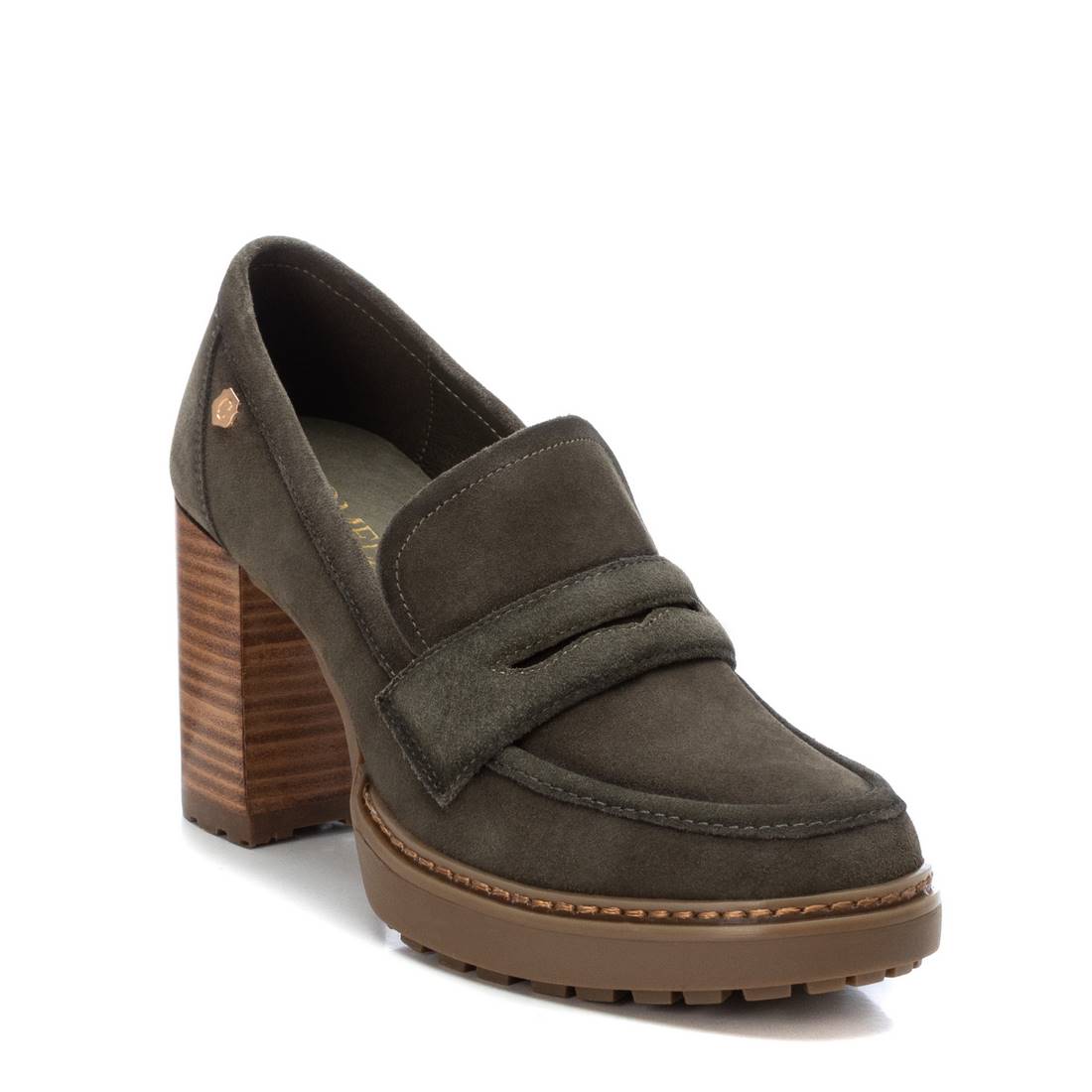 Carmela 16113703 mocassins suède vert talon 8 cm