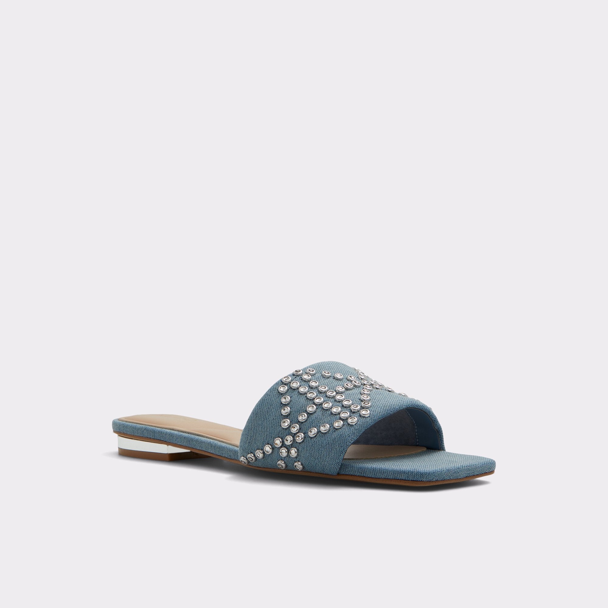 Aldo Bentariel mules plates denim bout carré