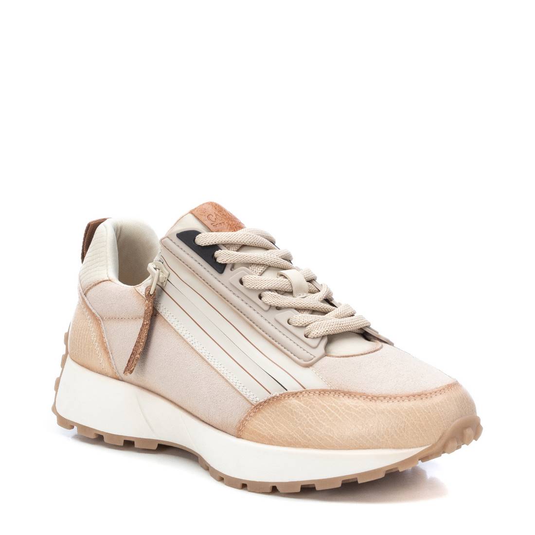 Carmela 16086303 baskets femme cuir blanc zip