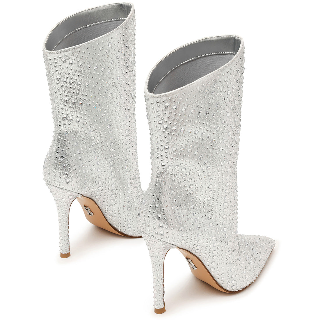 Steve Madden Dazzlyn bottines tissu argent talon 7 cm