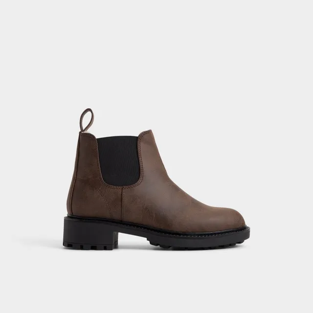 ALDO Faverwham bottines Chelsea cuir marron semelle crantée