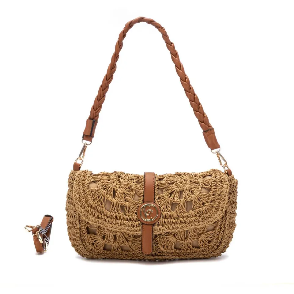 Carmela 18621902 sac épaule raphia taupe
