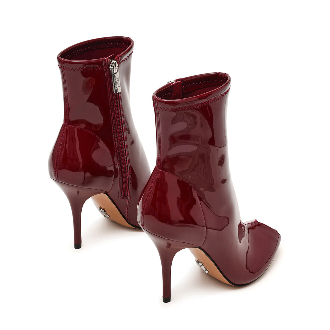 Steve Madden Alarm bottines bordeaux verni talon 10 cm