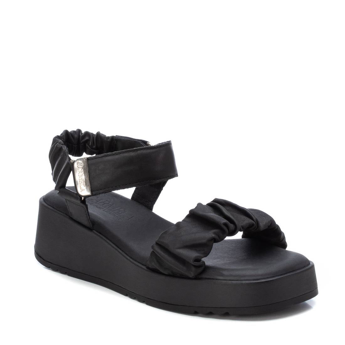 Carmela 16081112 sandales femme noires cuir plat