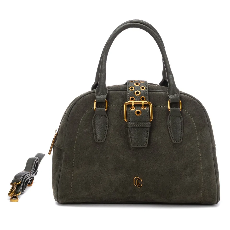 Carmela 18624103 sac femme kaki cuir serraje