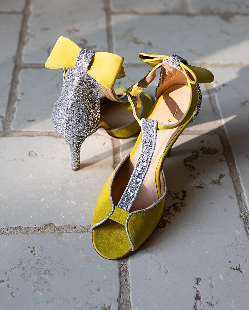 Dessine Moi Un Soulier Charlotte high sandale velours jaune 36