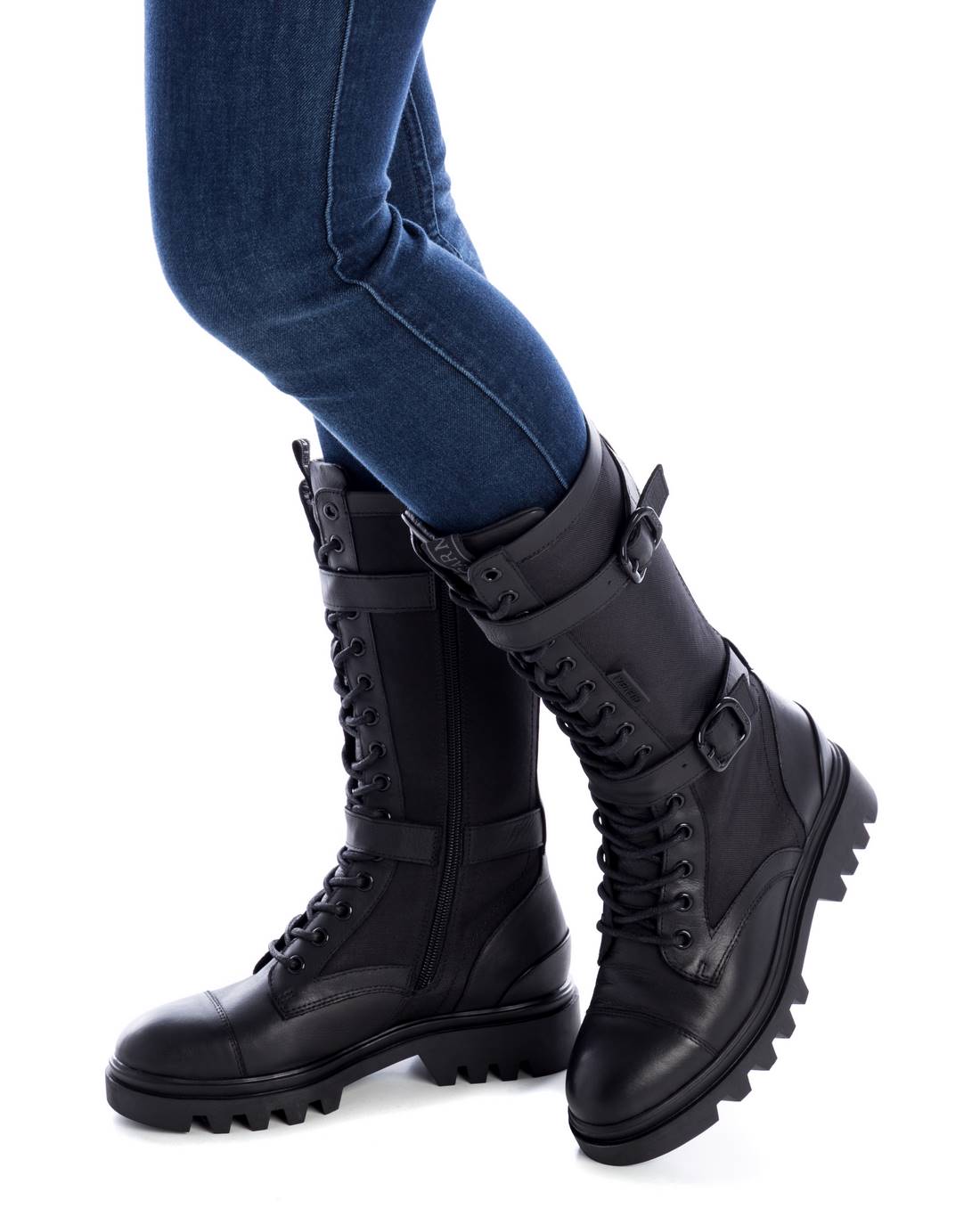 Carmela 16020501 bottes femme noir cuir militaire