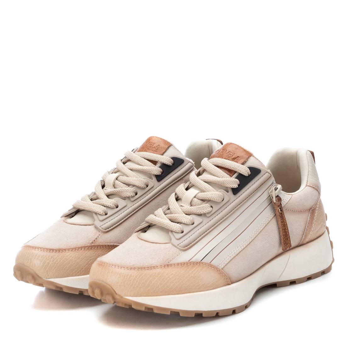 Carmela 16086303 baskets femme cuir blanc zip