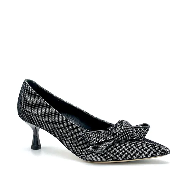 Elata 54515 escarpin suède imprimé nœud 5,5 cm