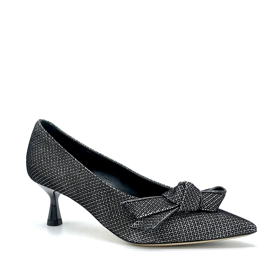 Elata 54515 escarpin suède imprimé nœud 5,5 cm