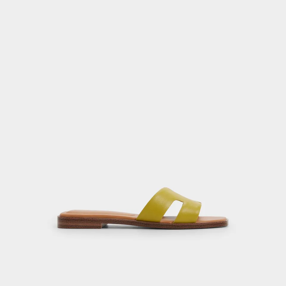 ALDO Itsandal sandale plate jaune moutarde