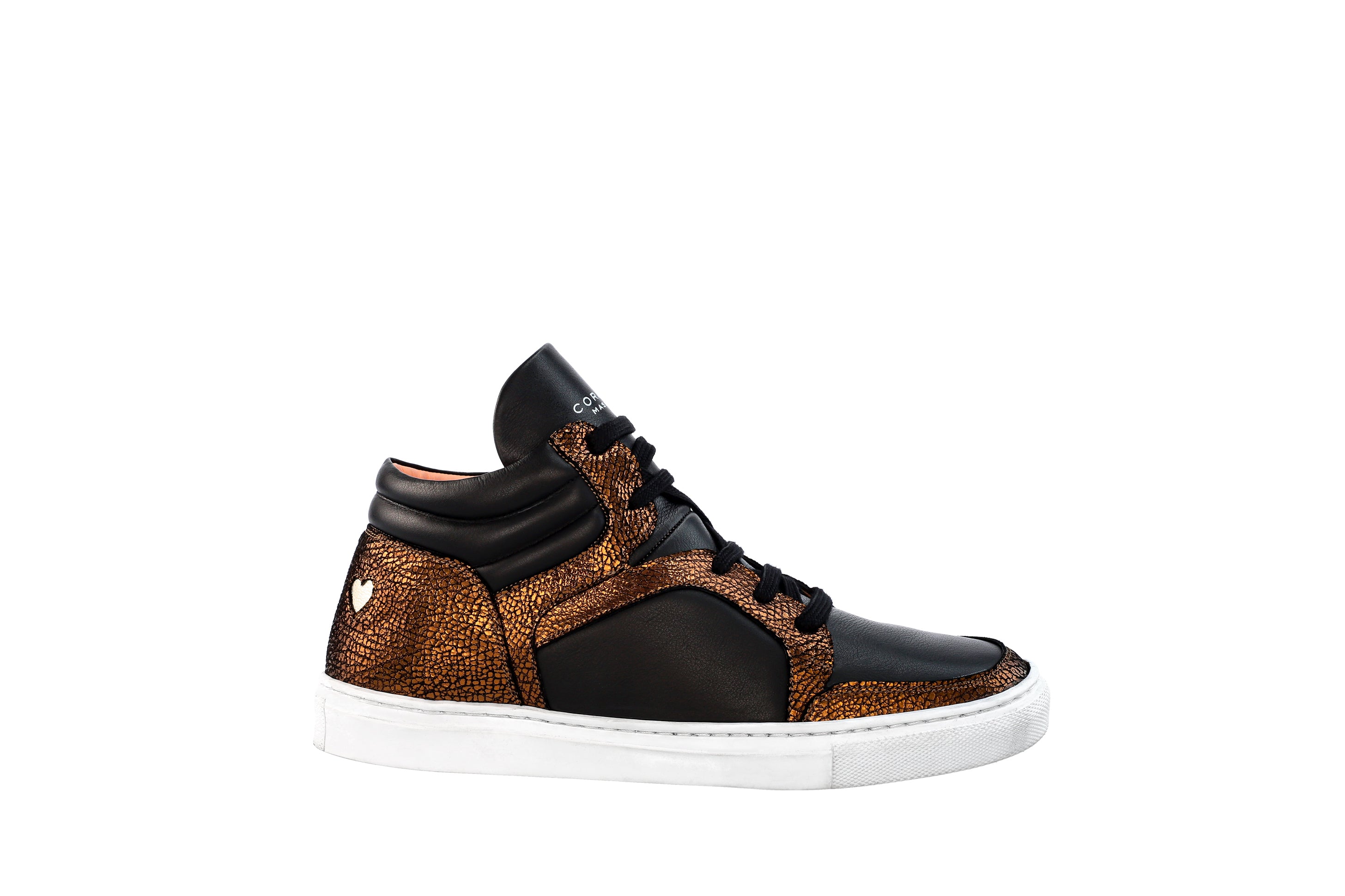 Coralie Masson Maria baskets montantes noir bronze cuir