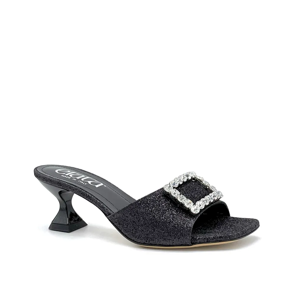 Elata 14127 mules glitter noir talon 5,5 cm