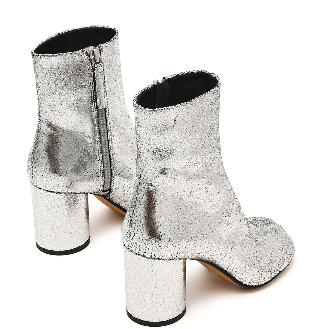 Steve Madden Caro bottines cuir argenté talon 8,5 cm