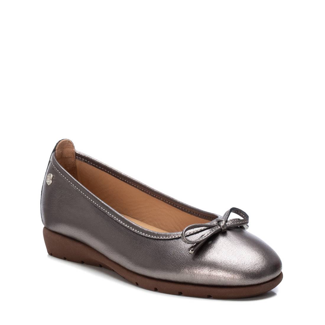 Carmela 16198505 ballerine grise cuir nœud semelle amovible