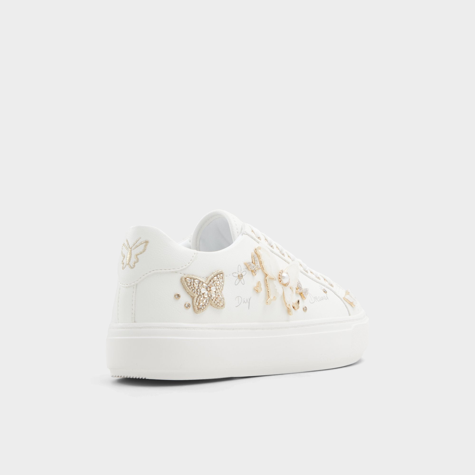 ALDO Pearlwing baskets cuir blanc papillons pointure 38
