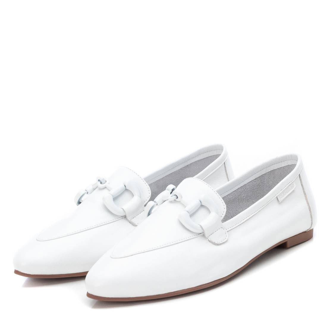 Carmela 16047205 Mocassins Femme Blanc Cuir Plat