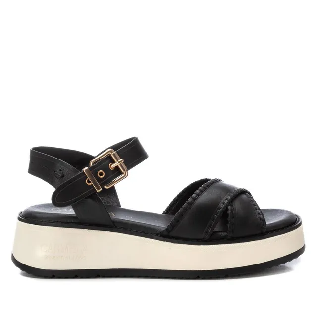 Carmela 16224504 sandale noir cuir compensée 5 cm